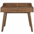 Modway Render Modern Wood Grain Laminate Writing Desk in Walnut