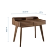 Modway Render Modern Wood Grain Laminate Writing Desk in Walnut