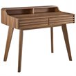 Modway Render Modern Wood Grain Laminate Writing Desk in Walnut