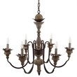 Modway Bountiful Wood & Metal Ceiling Light Candelabra Chandelier in Black/Brown