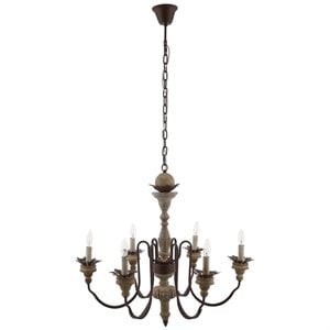 Modway Bountiful Wood & Metal Ceiling Light Candelabra Chandelier in Black/Brown