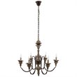 Modway Bountiful Wood & Metal Ceiling Light Candelabra Chandelier in Black/Brown