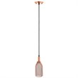 Modway Glimmer Modern Bottle-Shaped Metal Pendant Light in Rose Gold