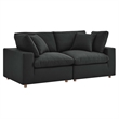 Modway Commix 2-Piece Fabric Down Filled Sectional Sofa Set in Azure