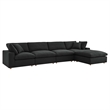 Modway Commix 5-Piece Down Filled Fabric Sectional Sofa Set in Gray