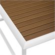 Modway Stance Aluminum & Wood Patio Coffee Table in White and Natural