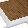Modway Stance Aluminum Wood Patio Side Table in White and Natural