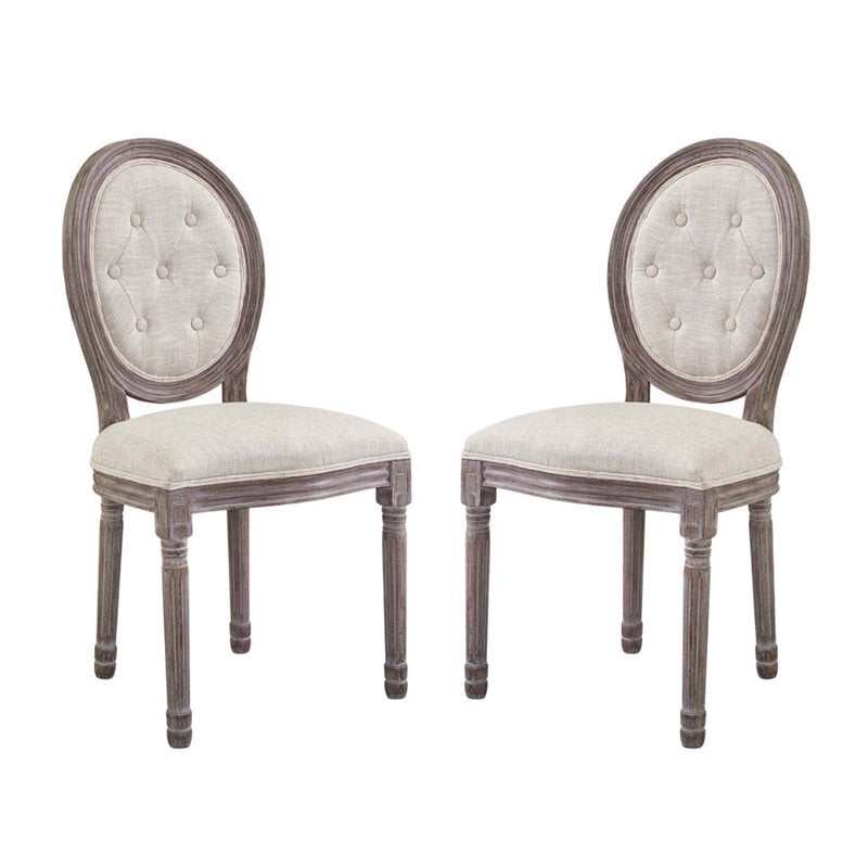 2 Piece Side Chair/Beige