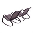 Modway Traveler Aluminum & Mesh Patio Rocking Chair in Black (Set of 2)