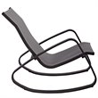 Modway Traveler Aluminum & Mesh Patio Rocking Chair in Black (Set of 2)