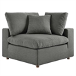 Modway Commix 5-Piece Fabric Down Filled Armless Sectional Sofa Set in Gray