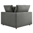 Modway Commix 5-Piece Fabric Down Filled Armless Sectional Sofa Set in Gray