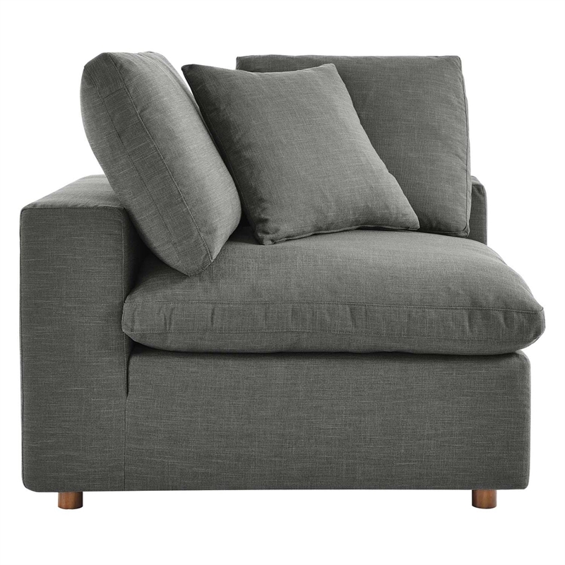 Modway Commix 5-Piece Fabric Down Filled Armless Sectional Sofa Set in Gray