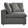 Modway Commix 5-Piece Fabric Down Filled Armless Sectional Sofa Set in Gray
