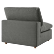 Modway Commix 5-Piece Fabric Down Filled Armless Sectional Sofa Set in Gray