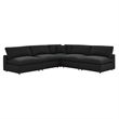 Modway Commix 5-Piece Fabric Down Filled Armless Sectional Sofa Set in Teal