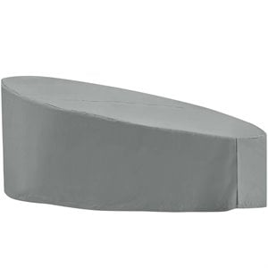 Modway Immerse Polyester Fabric Outdoor Daybed Cover in Gray