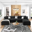 Modway Commix 6-Piece Fabric Down Filled Sectional Sofa Set in Gray