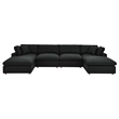 Modway Commix 6-Piece Fabric Down Filled Sectional Sofa Set in Gray