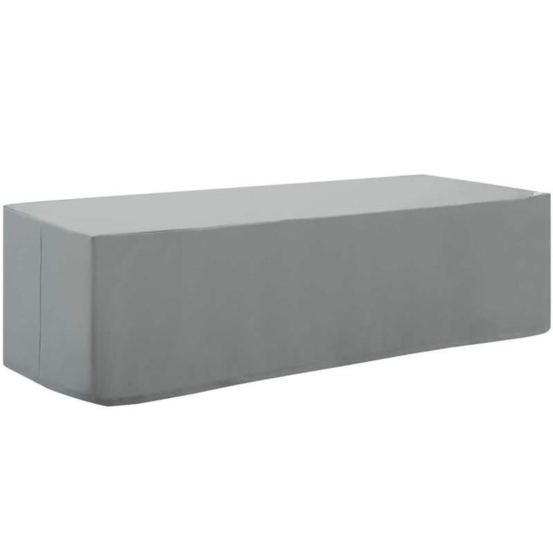 Modway Immerse Polyester Fabric Outdoor Chaise or Sofa Cover in Gray