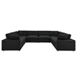 Modway Commix 8-Piece Fabric Down Filled Sectional Sofa Set in Gray
