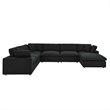 Modway Commix 7-Piece Fabric Down Filled Sectional Sofa Set in Gray