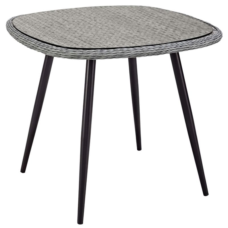 Modway Endeavor 3-Piece Rattan & Aluminum Patio Dining Set in Gray
