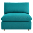 Modway Commix Fabric Down Filled Overstuffed Armless Chair in Teal