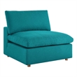 Modway Commix Fabric Down Filled Overstuffed Armless Chair in Teal