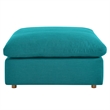 Modway Commix Modern Down Filled Overstuffed Fabric Ottoman in Teal