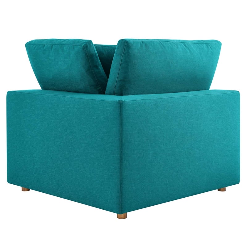Modway Commix Fabric Down Filled Overstuffed Corner Chair in Teal