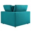 Modway Commix Fabric Down Filled Overstuffed Corner Chair in Teal