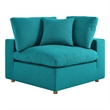 Modway Commix Fabric Down Filled Overstuffed Corner Chair in Teal