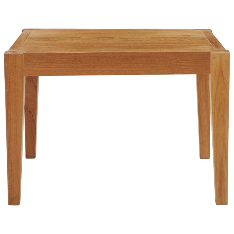 Modway Northlake Outdoor Premium Grade A Teak Wood Side Table in Natural