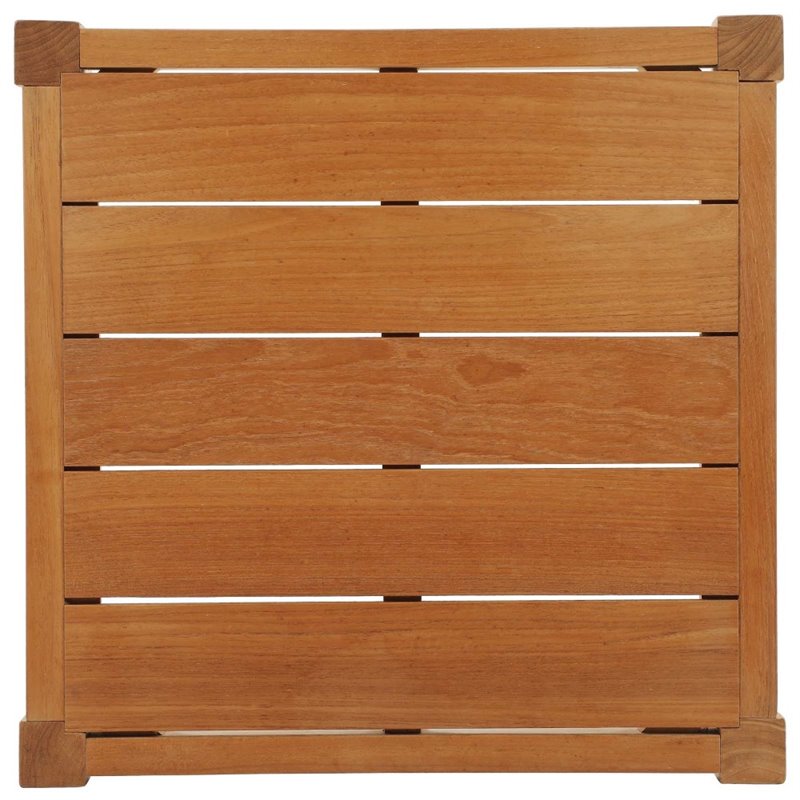 Modway Northlake Outdoor Premium Grade A Teak Wood Side Table in Natural