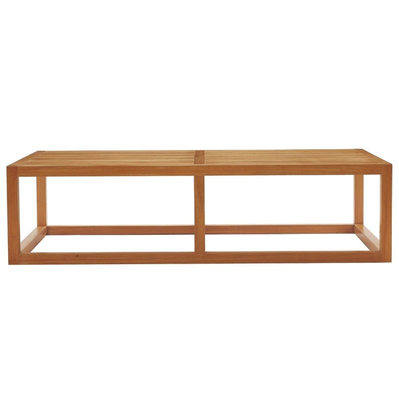 Modway Newbury Premium Grade A Teak Wood Outdoor Coffee Table in Natural