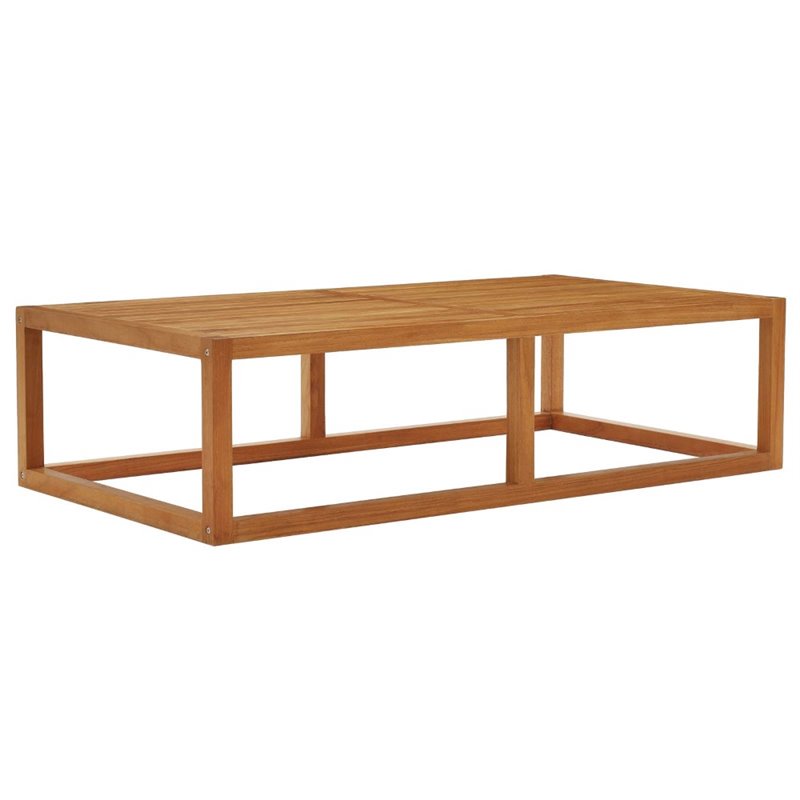 Modway Newbury Premium Grade A Teak Wood Outdoor Coffee Table in Natural