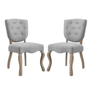 Modway Array Dining Side Chair in Light Gray (Set of 2)