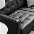 Modway Loft Tufted Vegan Leather Stainless Steel Loveseat in Silver/Black