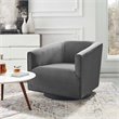 Modway Twist Performance Velvet Accent Lounge Swivel Chair in Gray