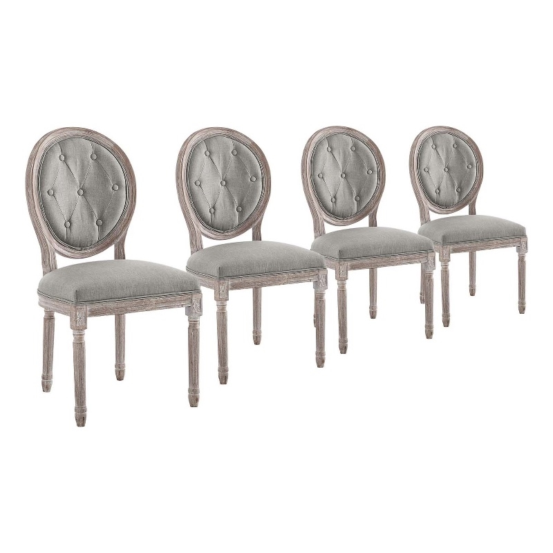 4 Piece Side Chair/Light Gray