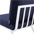 Modway Riverside Outdoor Patio Aluminum Corner Chair in White/Navy