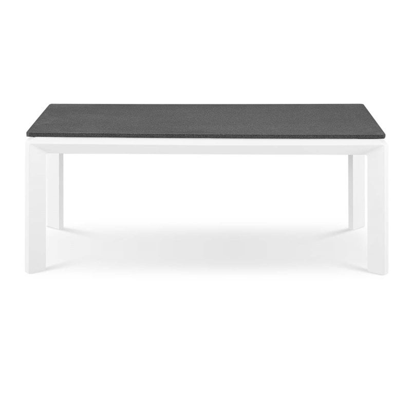 Modway Riverside Aluminum Outdoor Patio Coffee Table in White