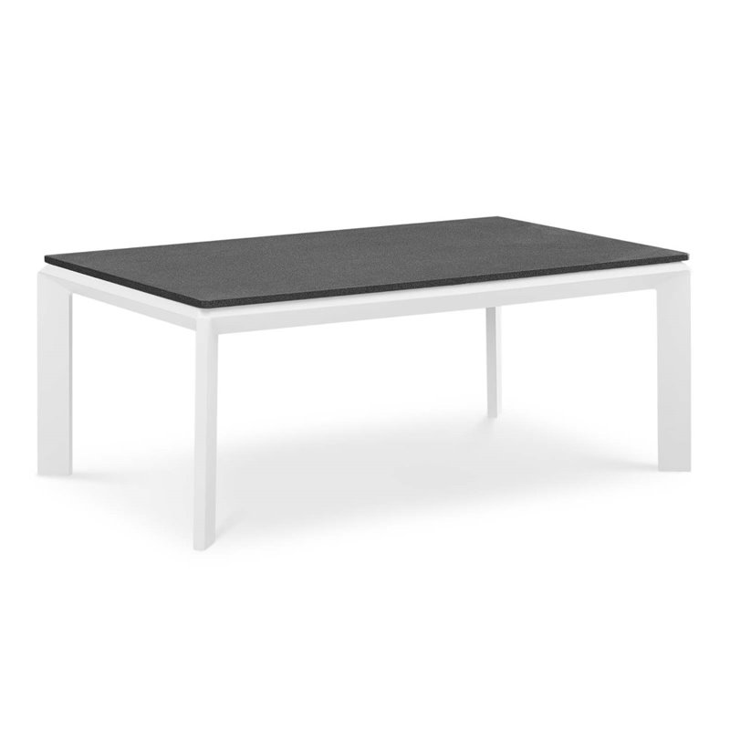 Modway Riverside Aluminum Outdoor Patio Coffee Table in White