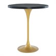 Modway Drive Modern Style Pine Wood and Iron Bar Table in Black/Gold