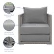 Modway Aura 3-Piece Outdoor Synthetic PE Wicker Rattan Set in Gray Finish
