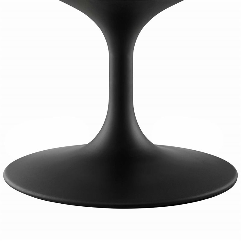 modway lippa 48&quot oval-shaped metal and wood coffee table in black/walnut
