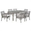 Modway Aura 7-Piece Outdoor Patio Wicker Rattan Set in Gray/White