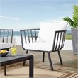 Modway Riverside Outdoor Patio Aluminum Armchair in Gray/White