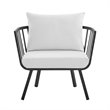 Modway Riverside Outdoor Patio Aluminum Armchair in Gray/White